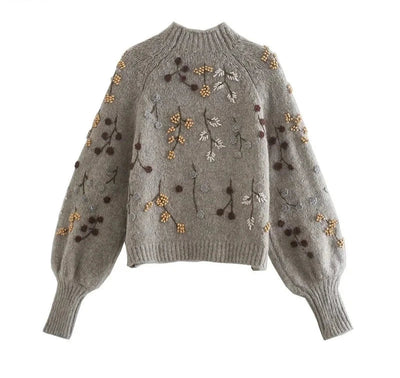 Heidi-Mode | Vintage Blumen Strickpullover