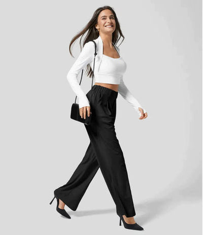 Palazzohosen für Damen - Elegante Weite Sommerhosen mit Gummizug