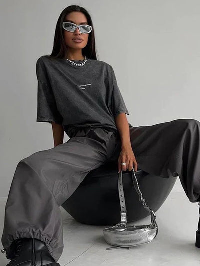 Heidi-Mode | Vintage Bedrucktes Streetwear T-Shirt