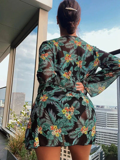 Heidi-Mode | Stilvolle Bedruckte Hohe Taille Bademode