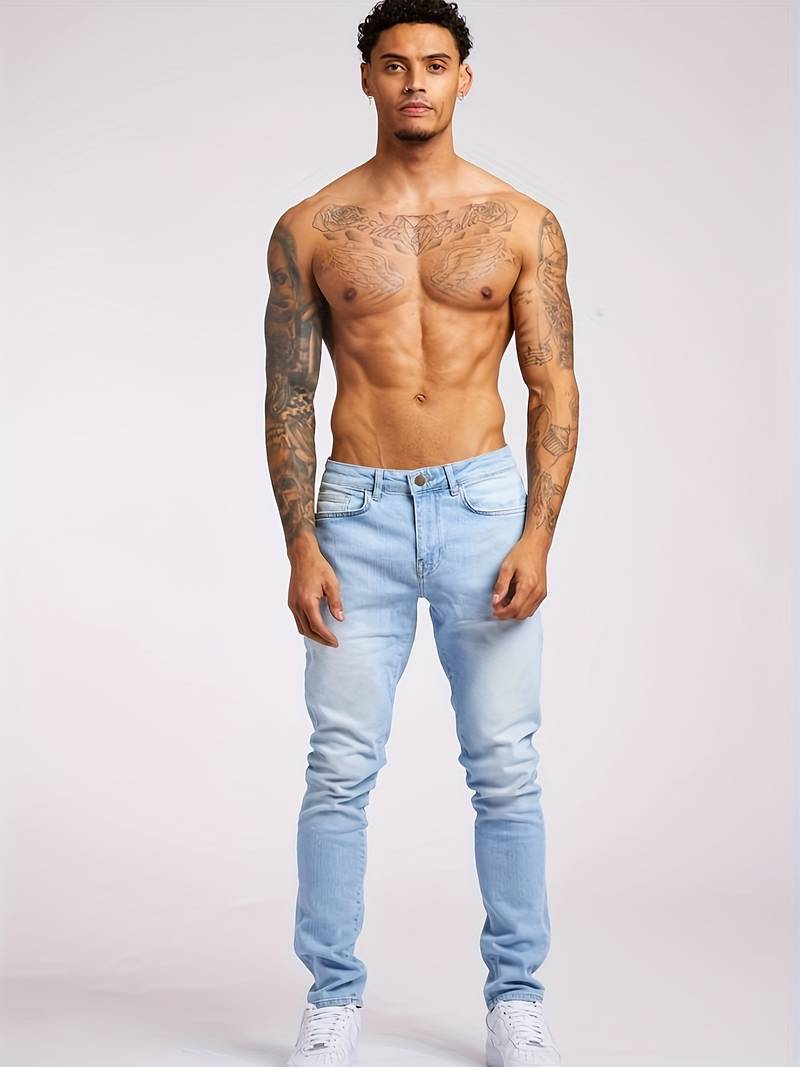 Herren Schmale Passform Stretch Jeans | Bequeme