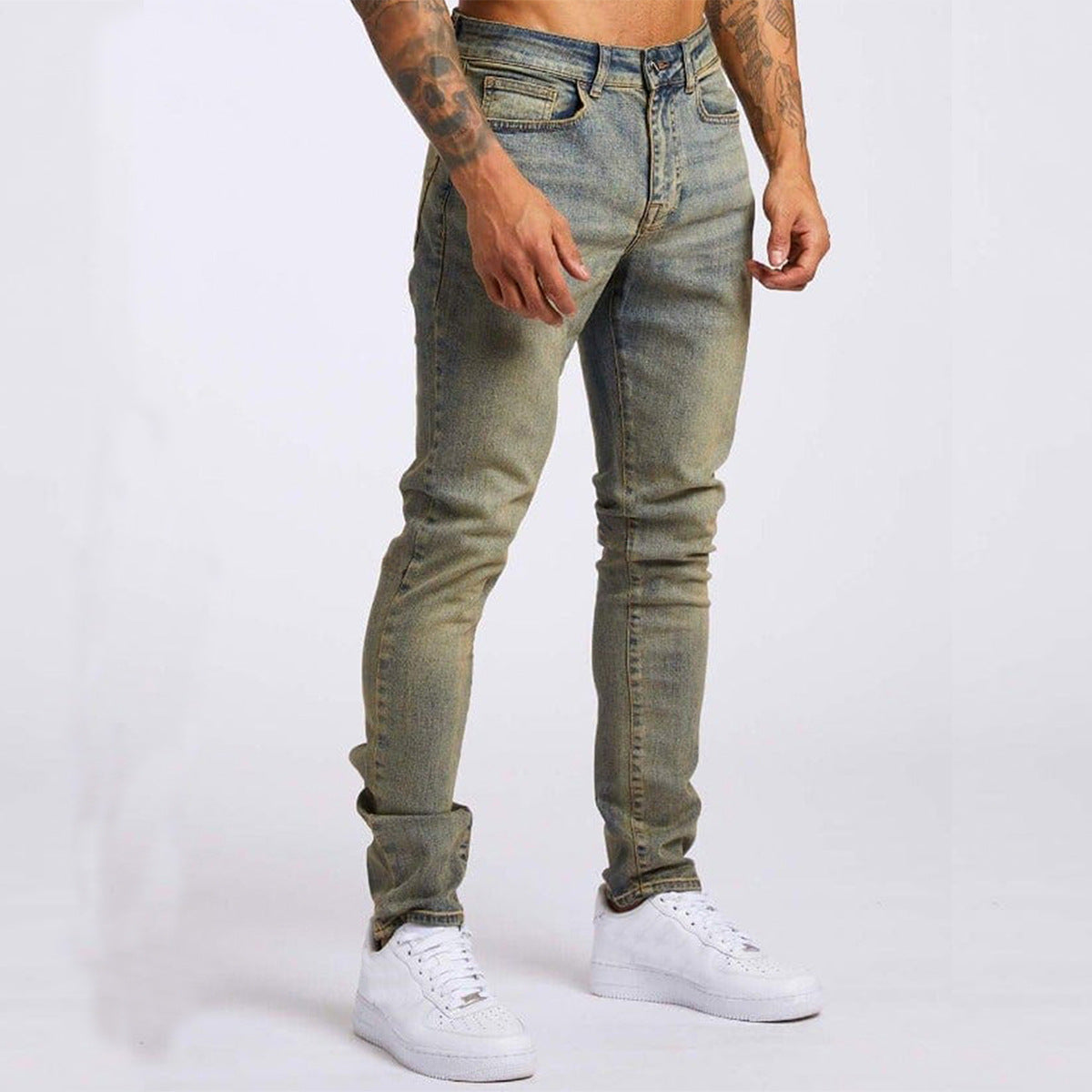 Herren Schmale Passform Stretch Jeans | Bequeme