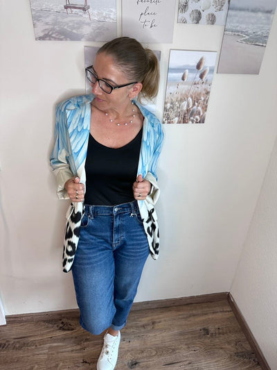 Dunkelblaue Stretch-Jeans für Damen im Mom-Style – Vaelyra