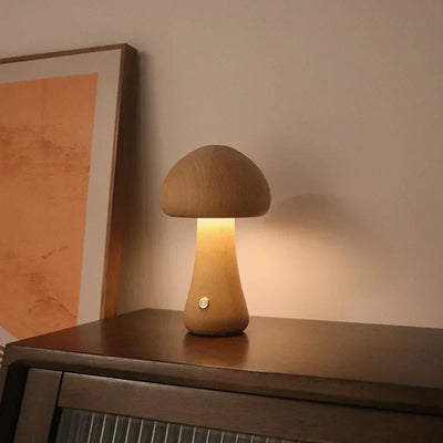 ShroomLicht | Elegantes LED-Nachtlicht aus Holz mit Touch-Funktion und einstellbarer Helligkeit