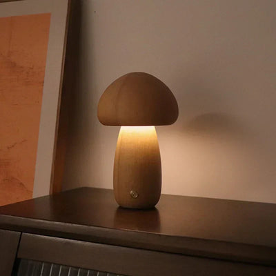 ShroomLicht | Elegantes LED-Nachtlicht aus Holz mit Touch-Funktion und einstellbarer Helligkeit