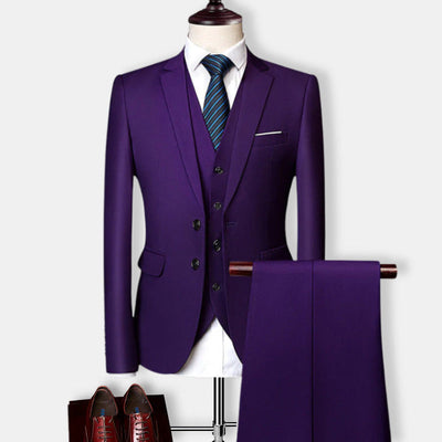 Herren Dreiteiliger Schlank Passform Set | Formelle