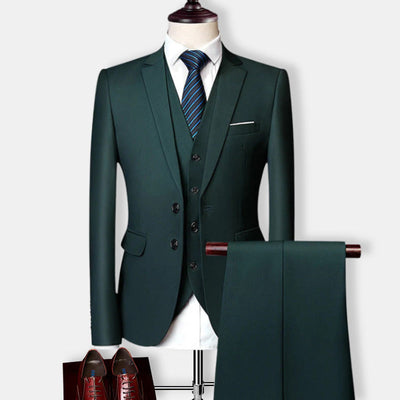 Herren Dreiteiliger Schlank Passform Set | Formelle