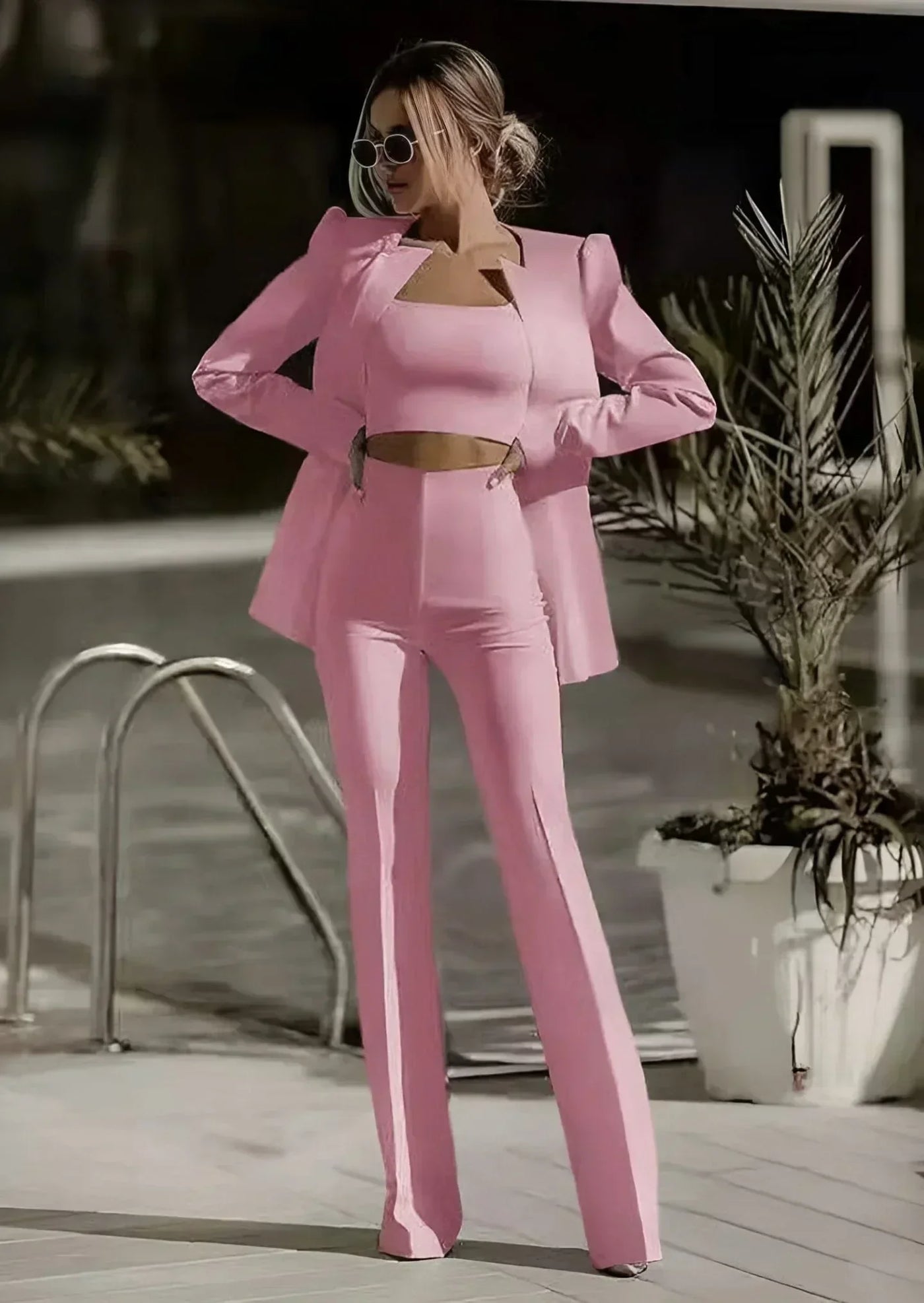 Heidi-Mode | Trendy Chic Set - Blazer, Top + Hose