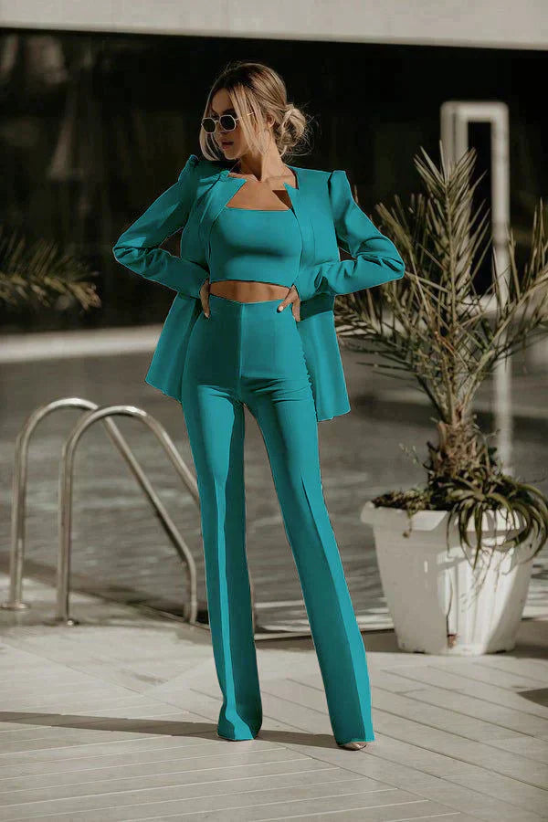 Heidi-Mode | Trendy Chic Set - Blazer, Top + Hose
