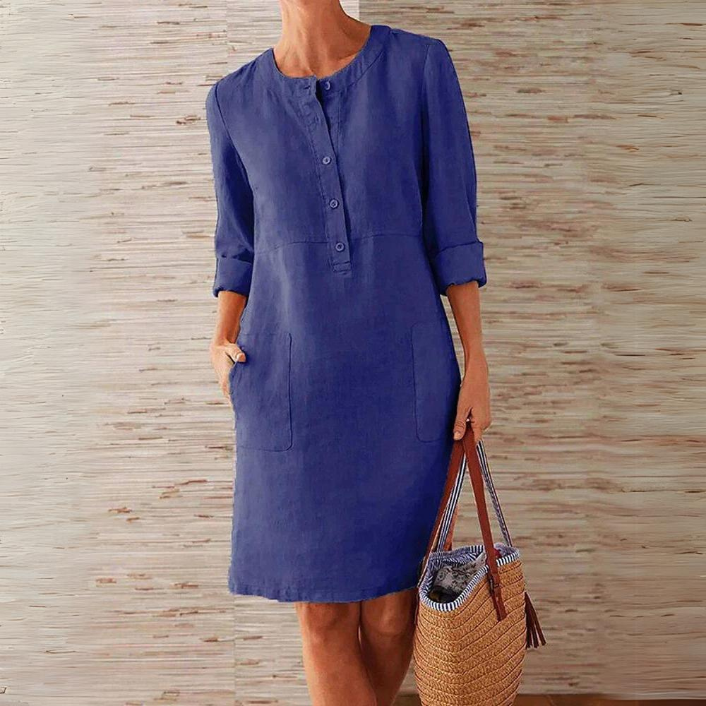 Heidi-Mode | Bequem Weiches Kleid Mit Taschen