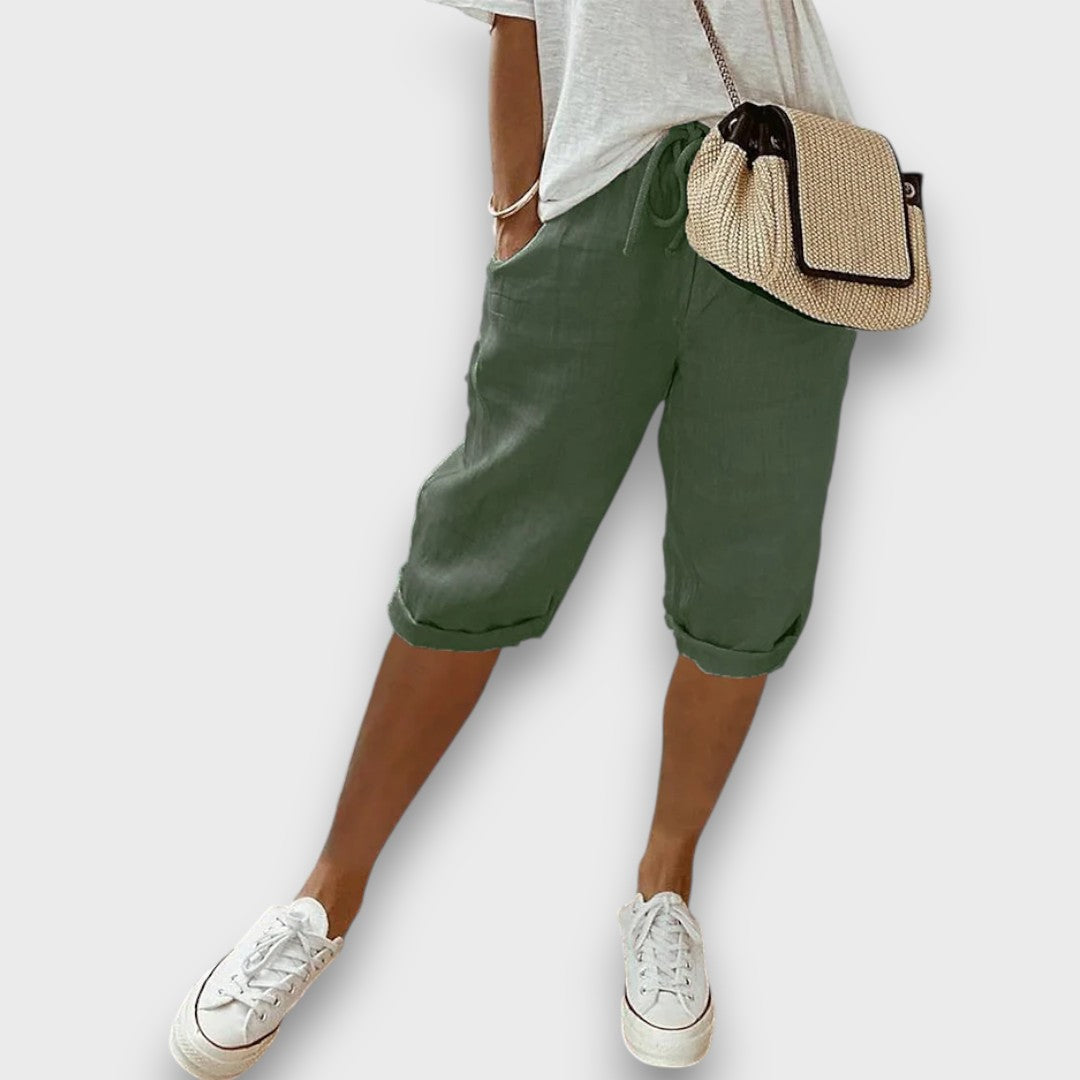 Maren – Luftige Sommer-Bermudas mit Leinenanteil