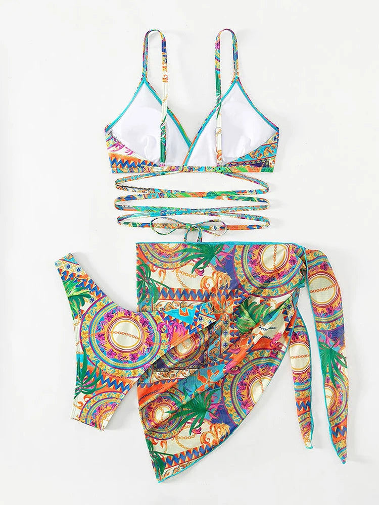 Heidi-Mode | Push-Up Bademode mit gekreuzten Trägern und Cover-Up