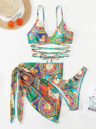 Heidi-Mode | Push-Up Bademode mit gekreuzten Trägern und Cover-Up