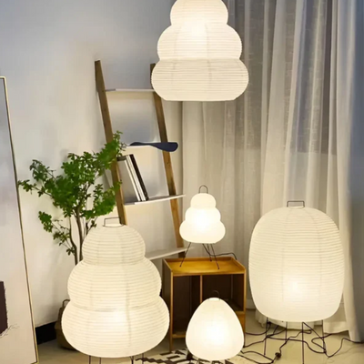 LED Reispapier Stehleuchte – 150 cm hohe Stehleuchte für Wohn- und Schlafzimmer in Naturweiß