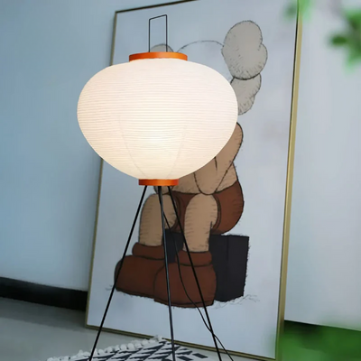 LED Reispapier Stehleuchte – 150 cm hohe Stehleuchte für Wohn- und Schlafzimmer in Naturweiß