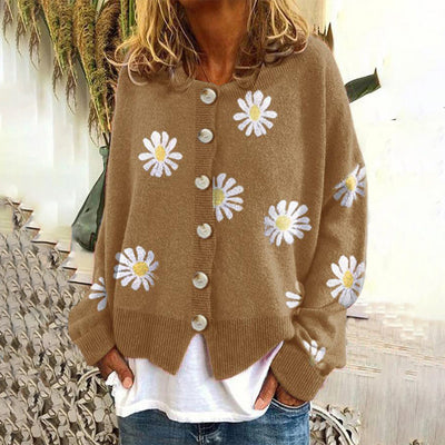 Kristin | Lässiger Cardigan mit Blumen Druck