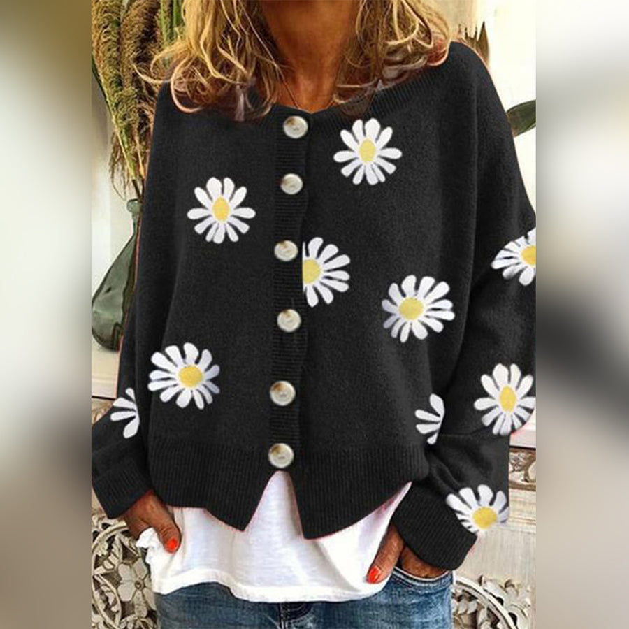 Kristin | Lässiger Cardigan mit Blumen Druck