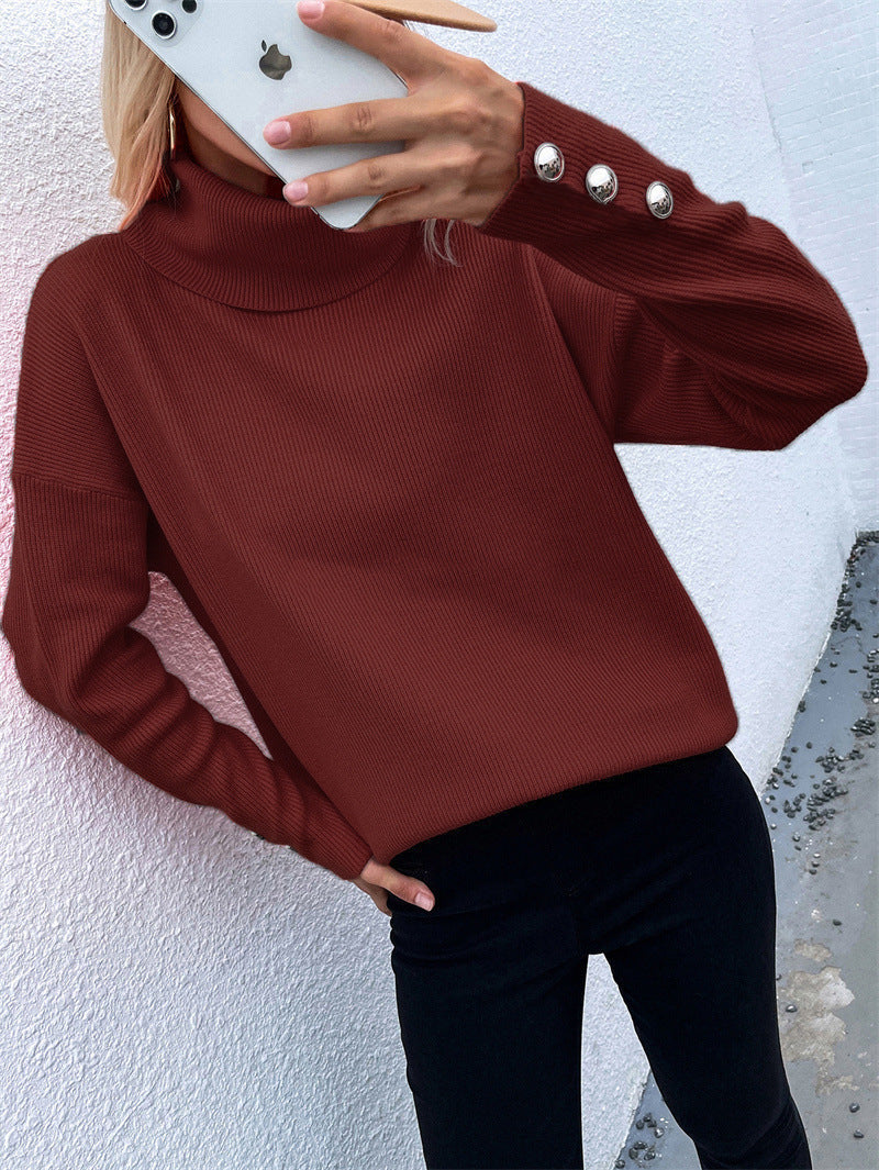 Kristin | Lässiger Rollkragen pullover aus Baumwolle