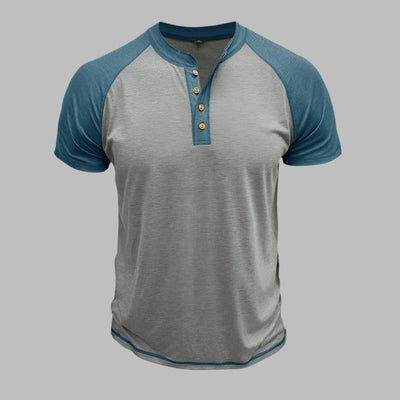 Henley T-shirt für Herren – Lässiges T-Shirt mit Knopfleiste Für Sommer