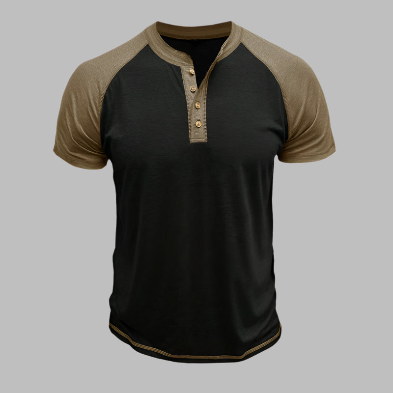 Henley T-shirt für Herren – Lässiges T-Shirt mit Knopfleiste Für Sommer
