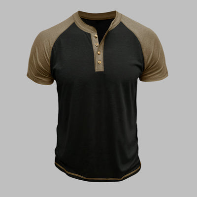 Henley T-shirt für Herren – Lässiges T-Shirt mit Knopfleiste Für Sommer