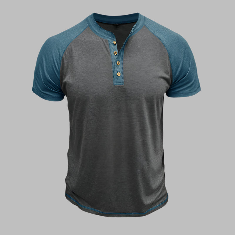 Henley T-shirt für Herren – Lässiges T-Shirt mit Knopfleiste Für Sommer