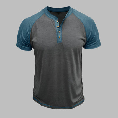 Henley T-shirt für Herren – Lässiges T-Shirt mit Knopfleiste Für Sommer