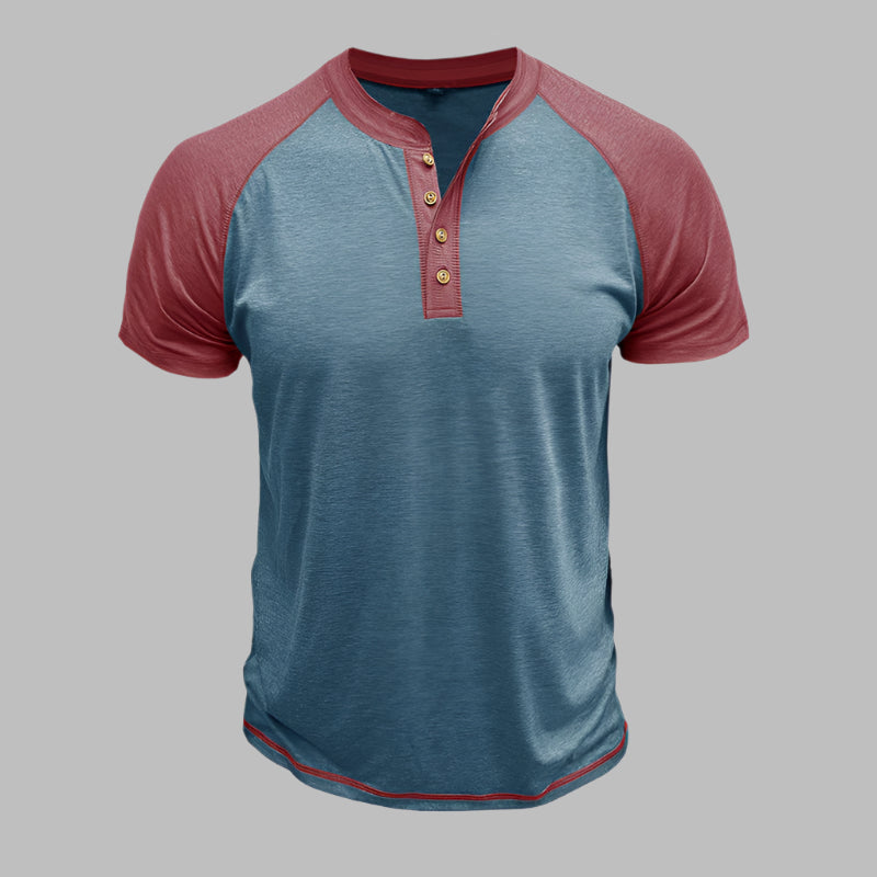 Henley T-shirt für Herren – Lässiges T-Shirt mit Knopfleiste Für Sommer