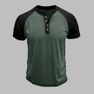 Henley T-shirt für Herren – Lässiges T-Shirt mit Knopfleiste Für Sommer