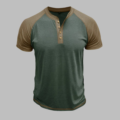 Henley T-shirt für Herren – Lässiges T-Shirt mit Knopfleiste Für Sommer