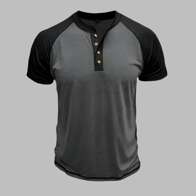 Henley T-shirt für Herren – Lässiges T-Shirt mit Knopfleiste Für Sommer