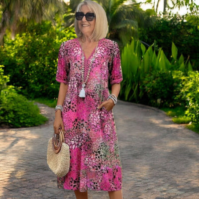 Tunika Kleid Für Damen – Elegantes Sommerkleid mit Leopardenmuster