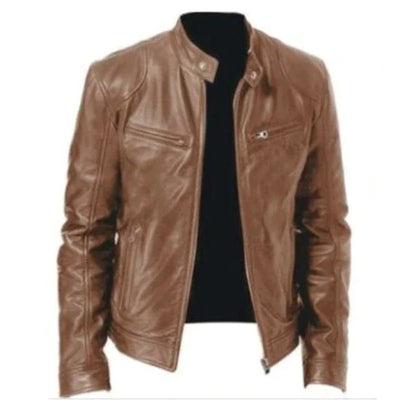 WindGuard® | Elegante Herrenlederjacke mit Wind- und Wetterschutz
