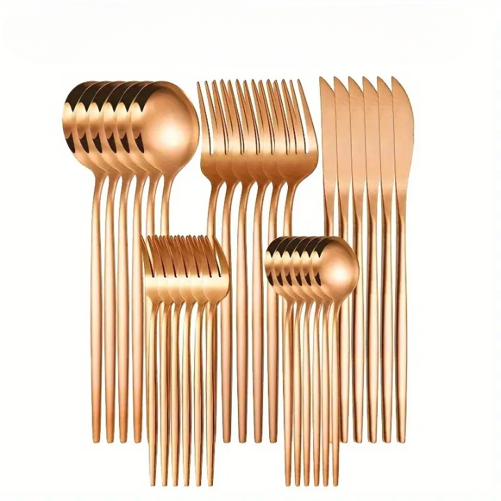 Lunarex | 30-teiliges goldenes Edelstahl-Besteckset