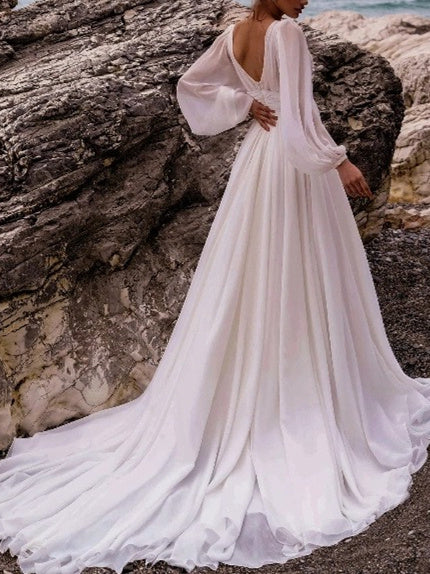 Boho Strand Hochzeitskleid für Damen | Maxi