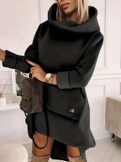 Heidi-Mode | Bequeme Lockere Winterkleid Mit Hohem Hals