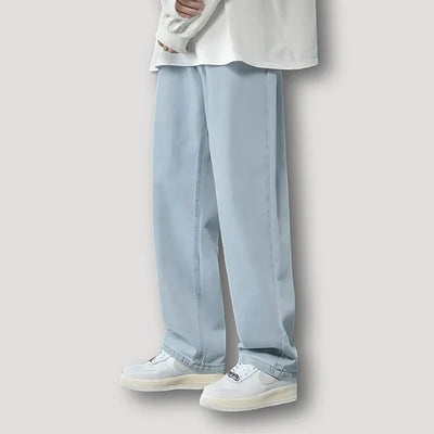 Herren Wasch-Jeansstoff-Hose mit geradem Bein