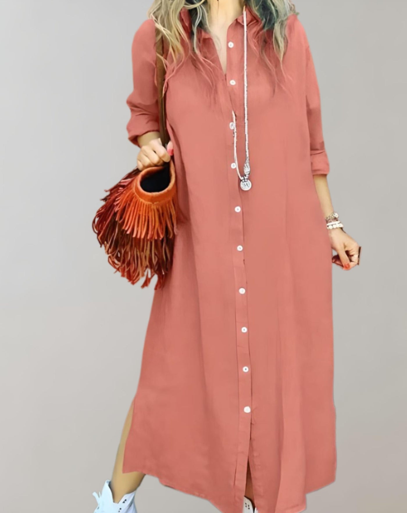 Heidi-Mode | Stilvolle Oversized Maxi-Shirtkleid