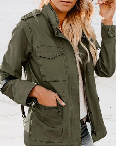 ElenorStyle | Elegante Langärmlige Jacke mit 4 praktischen Taschen für Damen