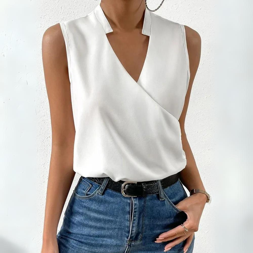 Heidi-Mode | Ärmelloses V-Ausschnitt Schickes Top