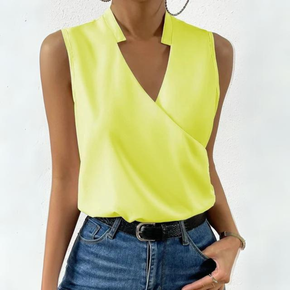 Heidi-Mode | Ärmelloses V-Ausschnitt Schickes Top