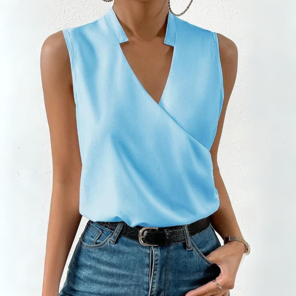 Heidi-Mode | Ärmelloses V-Ausschnitt Schickes Top