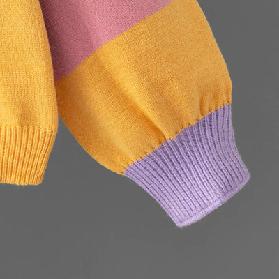 Heidi-Mode | Mehrfarbiger Rundhals Winterpullover