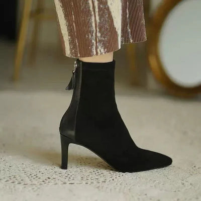 Atelier Stiefel | Moderne Wildlederstiefel mit hohem Absatz für Damen