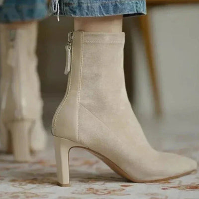 Atelier Stiefel | Moderne Wildlederstiefel mit hohem Absatz für Damen