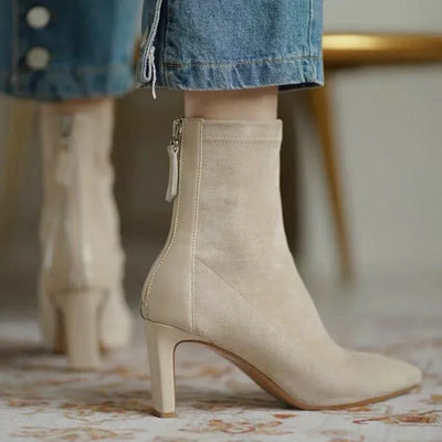Atelier Stiefel | Moderne Wildlederstiefel mit hohem Absatz für Damen