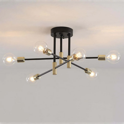 Moderne LED-Deckenleuchte Schwarz und Gold für Wohnzimmer und Schlafzimmer – Warmweiße Beleuchtung 15-20 m²