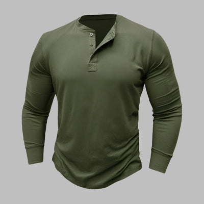 Langarm Henley T-shirt für Herren – Modernes Langarmshirt Für Sommer