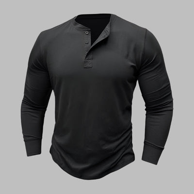 Langarm Henley T-shirt für Herren – Modernes Langarmshirt Für Sommer