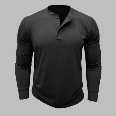 Langarm Henley T-shirt für Herren – Modernes Langarmshirt Für Sommer